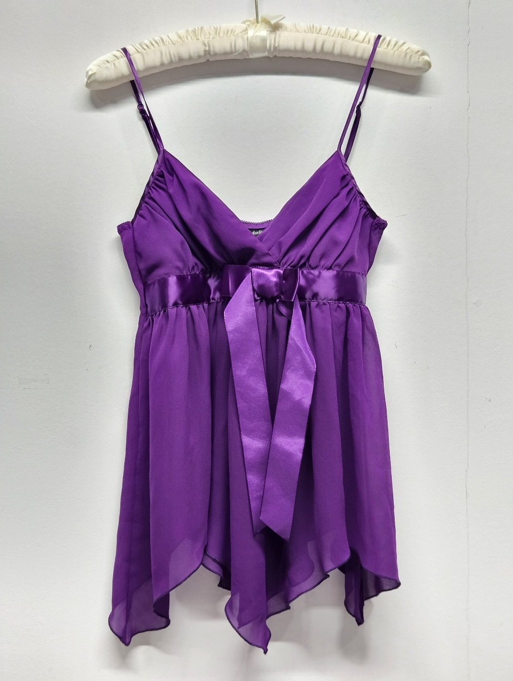 Fredericks of Hollywood Babydoll Cami Top Size S Purple Fairy Romantic Coquette - Picture 2 of 10